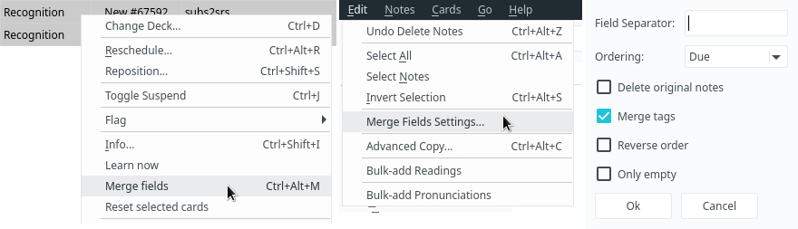 merge notes